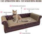 COOZMENT Scratching Sofa, Couch Shaped Thick Scratching Cardboard, Lounge Bed for Indoor Rest&Play, Sofa Scratcher Pad (Brown, 39.4" L X 14" W X 11" H) - Image 5