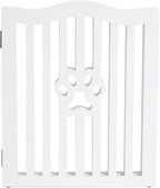 Pet Gate, Wooden Free Standing Dog Gate for Small Dogs and Cats. Great Folding Fence for Doorways, Halls, Stairs. White