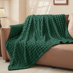 BEDELITE Emerald Green Fleece Twin Throw Blanket for Bed, 60x80 Inch - Image 2