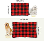 Large Pet Bed Mat - Black Red Plaid Washable Anti-Slip Bottom Fluffy Comfy Kennel Pad for Dogs and Cats, 18 x 24 Inches - Image 2