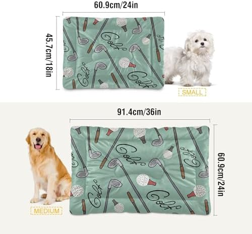Dog Bed Mat Golf Cartoon Washable Anti-Slip Bottom Comfy Kennel Pad Cat Crate Pet Pad 18 x 24 Inches - Image 2