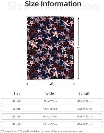American Patriotics Blanket Stars and Stripes 4th of July Memorial Day Throw Blankets Cozy Soft Warm Flannel Gifts for Women Men 80"x60" - Image 4