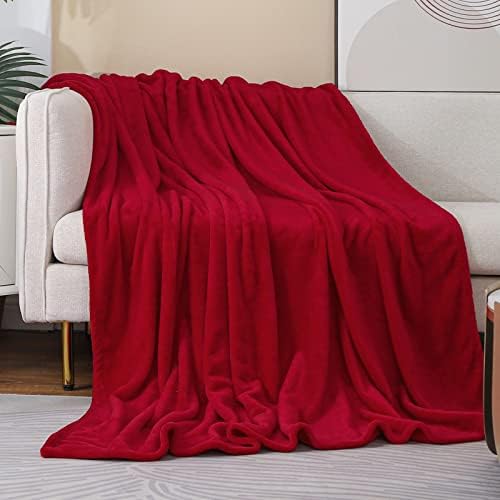 Red Fleece Plush Throw Blanket 108"x90"for Couch Sofa Fuzzy Cozy Flannel - Image 3