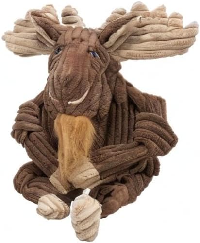 HuggleHounds Knottie Plush Dog Toy - Dog Stuffed Animal Toy, Puppy Toys, Squeaky Dog Toy for Small, Medium & Large Dogs, Durable Plush to Keep Them Busy - Manny Moose, Large