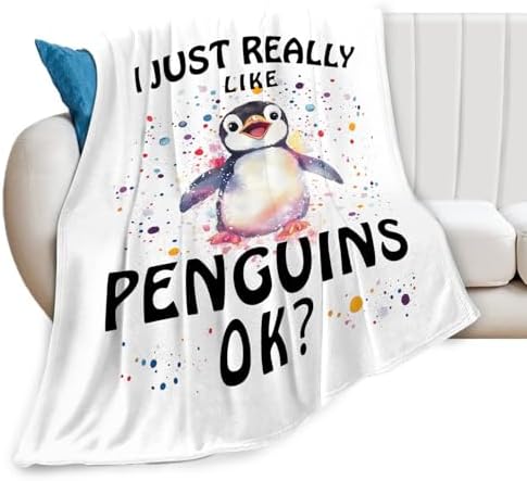 Penguin Blanket Cute Penguin Throw Blanket Gifts for Girls Boys Kids Women Men Adults Super Soft Cozy Plush Fluffy Fuzzy Fleece Blanket Home Decor 40''X50'' - Image 3