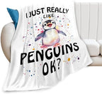 Penguin Blanket Cute Penguin Throw Blanket Gifts for Girls Boys Kids Women Men Adults Super Soft Cozy Plush Fluffy Fuzzy Fleece Blanket Home Decor 60''X80'' - Image 7