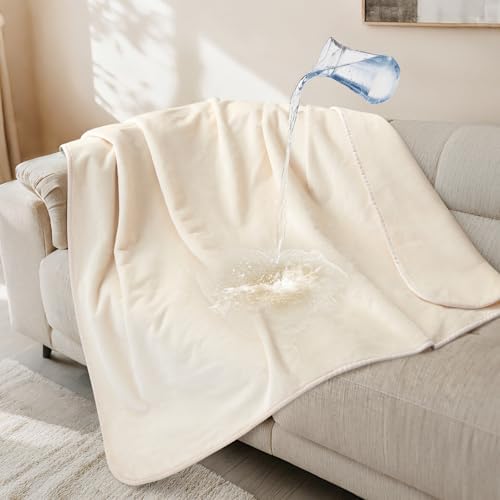 LOOBANI Waterproof Dog Blanket for Couch, Soft Couch Cover 50" x 60" Beige by LOOBANI