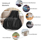 Dark Grey Fleece Plush Throw Blanket 60"x80"for Couch Fuzzy Cozy Flannel - Image 3