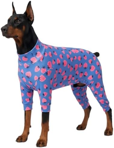 Dog Pajamas for Medium Large Breeds Strawberry Print Costume Dog Pajamas by WelcometothePAWPRINTPAL