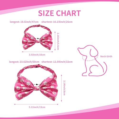 Paw Print Dog Bow Ties Bulk for Large Dogs 30 Pack 5.1"*3.1" L - Image 2