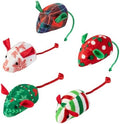 Christmas Catnip Mouse Toys for Cats,5 Pack Plush Mice Toys for Indoor Cats by Unknown