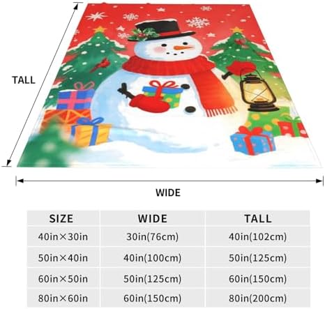 Xmas Snowman Blankets, Snowflake Christmas Tree Lightweight Anti Pilling Flannel Blanket, 50X60 in Soft Throw Blanket for Bed Couch Chair Living Bedroom Winter Decor - Image 7
