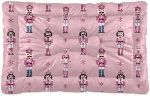 Christmas Nutcrackers Pinks Dog Bed Mat 18"x24" by Mazeann