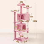 Yaheetech 62in Cat Tree Tower, Double Condo, Multi Platforms, Scratch Posts - Image 3