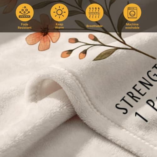 COMFAR Christian Floral Throw Blanket, Christian Gifts for Women, Baptism/Religious/Inspirational/Catholic/Encouragement/Birthday Gifts for Women, First Holy Communion Gifts for Girls 40"x 60" - Image 4