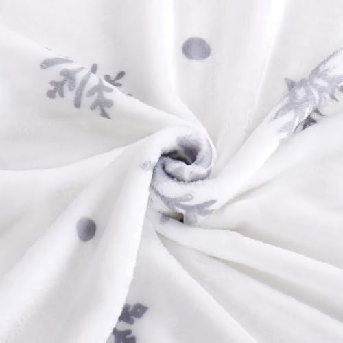 Christmas Throw Blanket Grey Snowflake Throw Blanket Christmas Decorative Plush Blankets Winter Holiday Plush Blankets Fuzzy Cozy Soft Warm Fleece Blankets for Couch Bed Sofa 60 X 80inch - Image 7
