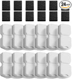 Pet Water Fountain Filter: 24 Per Fountain Filter Replacement - 6 Months Set of Replacement Filters for GIOTOHUN KOOGMOON UMOCUOY IHOUONE HOOISE Cat Fountains - 12 Filters & 12 Sponges