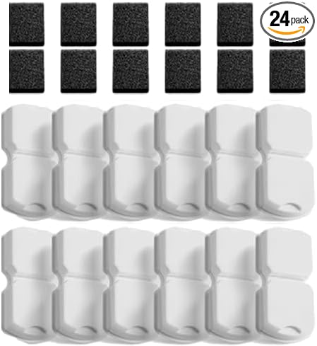 Pet Water Fountain Filter: 24 Per Fountain Filter Replacement - 6 Months Set of Replacement Filters for GIOTOHUN KOOGMOON UMOCUOY IHOUONE HOOISE Cat Fountains - 12 Filters & 12 Sponges