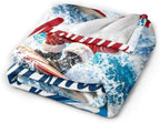 Santa Claus Surfing Blanket Christmas Throw Stuff Gifts 60"x50" - Image 4