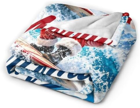 Santa Claus Surfing Blanket Christmas Throw Stuff Gifts 60"x50" - Image 4
