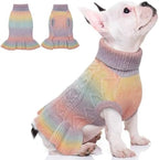 QBLEEV Girls' Small Dog Sweaters - Soft, Warm Winter & Fall Pullover Sweaters with Turtleneck & Vest Options for Female Puppies & Dogs - XS by QBLEEV