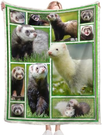 Ferret Blanket for Girls Women Boys Men Adults Kids Soft Cozy Fleece Cute Ferrets Throw Blankets Gifts Warm Flannel Plush Lightweight Decor for Couch Bed Sofa 50"X40" - Image 5