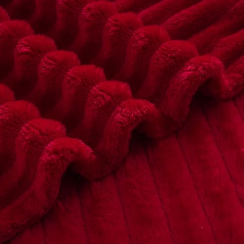 Red Fleece Throw Blanket 90”×90” for Couch Sofa Livingroom - Image 6