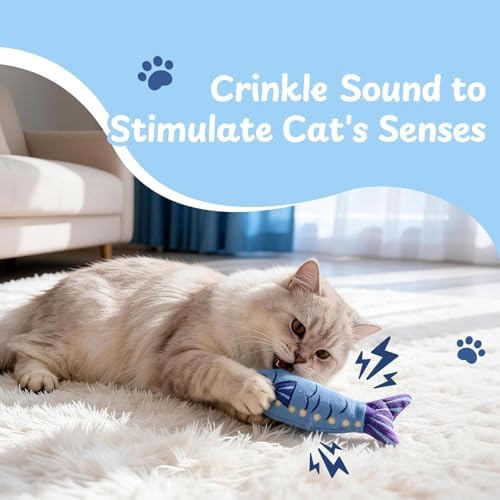 Nocciola Sardines Catnip Toys for Indoor Cats - 3 Pack Cat Toys Fish with Pouch, Cat Nip Toys Cat Kicker Toy with Crinkle Paper, Interactive Cat Toy for Kitten Enrichment, Cat Gifts - Image 4