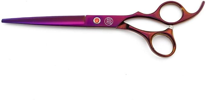 Moontay Professional 7" Dog Grooming Scissors Set 4PCS, Purple | Straight, Upward Curved, Downward Curved, Thinning/Blending Shears for Dog, Cat and Pets, JP Stainless Steel