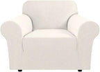 H.VERSAILTEX Armchair Cover Stretching Skid Resistance Couch Cover for Dogs Washable, Thick and Durable Soft High Spandex Jacquard Sofa Covers, Form Fitted Chair Slipcover(Armchair 31"-40", Ivory)