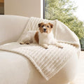 Bedsure ComfyFleece® Waterproof Dog Blankets for Medium Dogs 30"x40" Cream by BEDSURE