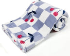 Cherry Toddler Blanket 30x40 Inches Blue Checkered Blankets by VigorSpring