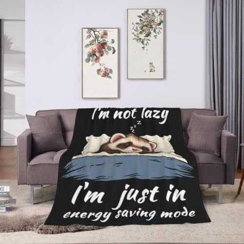 Sleepy Ferret Blanket Throw Gift for Girls Women 60"X50" - Image 3