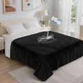 LOOBANI Waterproof Blanket for Queen Bed, Reversible Flannel 80"x90", Black by LOOBANI