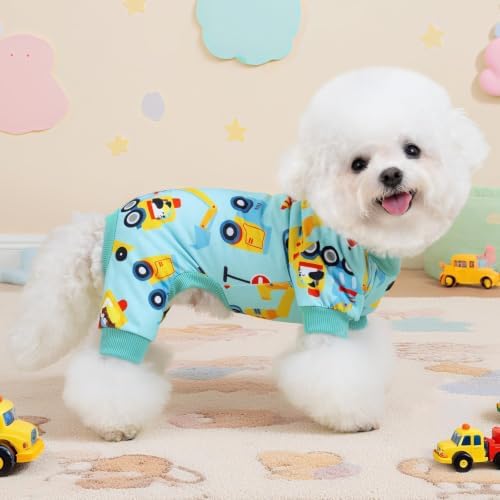 XPUDAC 4 Pack Dog Pajamas for Small Dogs Pjs Boy Puppy Clothes, L - Image 4