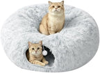 Cat Tunnel Bed for Indoor Cats, Peekaboo Cat Cave Donut Bed & Play Tunnel by Unknown