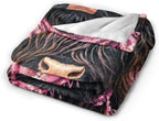 Highland Cow Blanket Cowgirl Western Pink Throw Stuff Gifts 80"x60" - Image 4