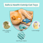 Pawsible 5 Pack Cactus Catnip Toys, 100% Organic Catnip Toys for Indoor Cats, Interactive Plush Chew Fun Without Cotton, Teething Soft Kittens Toys for Kitty, Colorful - Image 4