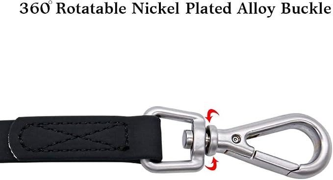 Waterproof Dog Training Leash 50FT 30FT 15FT 10FT 5FT Heavy Duty Recall Long Lead for Large Medium Small Dogs (30FT, Black)
