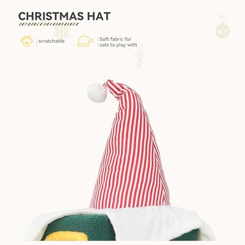 YITAHOME 60" Christmas Cat House with 3 Semi-Enclosed Cat Condos - Image 5