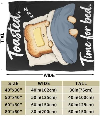 Sleepy Toast Blanket Throw Gift for Girls Women 60"X50" - Image 7
