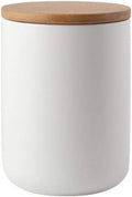 MilkyWay Food Storage Jar Ceramic Canisters With Airtight Seal Lid 27oz | Durable Ceramic Material, Airtight Bamboo Lid, Modern Damp-Proof Design, Ideal For Coffee And Tea(White(M: 27oz/800ml))