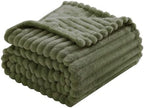 Olive Green Fleece Throw Blanket 90”×90” for Couch Sofa Livingroom - Image 5