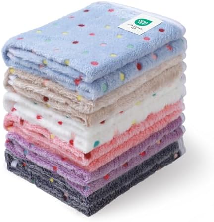 Luciphia 1 Pack 6 Dog Blankets Cat Soft Fluffy Fleece Pet Blanket Warm Cute Print Design Puppy Kitten Doggy Dot Large(41"x31") by luciphia