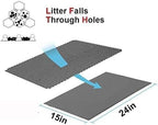 Bulkniu Cat Litter Mat, 15"x24", Waterproof, Durable & Easy to Clean, Grey | Urine-Proof, Non-Slip, Premium Durable EVA, Soft on Paws, Double-Layer Honeycomb Traps Litter, Odor-Free & Safe
