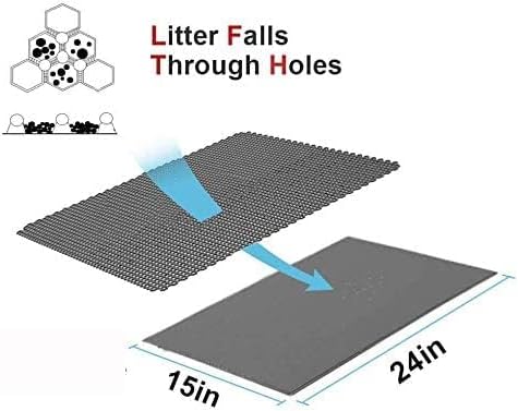 Bulkniu Cat Litter Mat, 15"x24", Waterproof, Durable & Easy to Clean, Grey | Urine-Proof, Non-Slip, Premium Durable EVA, Soft on Paws, Double-Layer Honeycomb Traps Litter, Odor-Free & Safe