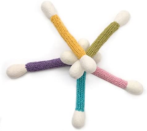 Glaciart One Swab Cat Toys with Catnip, 5 Pcs Wool Felt Chew Sticks for Indoor Cats, Interactive Kitten Toys for Exercise and Play, Gift Idea - Image 6