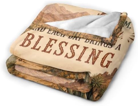 Desert Cactus Blanket Western Inspirational Throw Gifts 50"x40" - Image 4