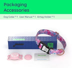 Airtag Dog Collar,with Waterproof airtag Holder，Original Stylish Cute Pattern Design.QR Code ID Buckle，Comfortable Soft Cotton for Small Medium Large Dogs