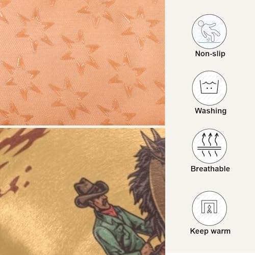 Dog Bed Mat Western Cowboy American Washable Anti-Slip Bottom Comfy Kennel Pad Cat Crate Pet Pad 18 x 24 Inches - Image 4